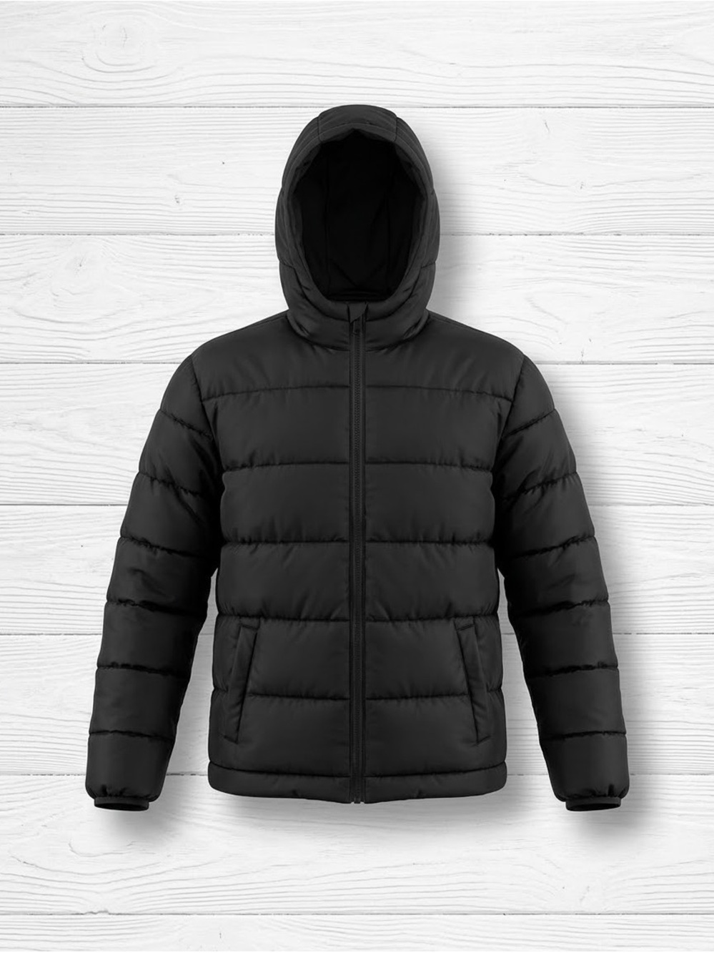 Swiss Tech Boys Puffer Jacket Youth XL 14-16 Black Hooded Quilted Winter Coat